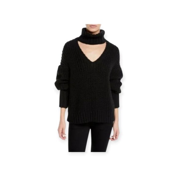 Cinq à Sept Adia Black Ribbed Turtleneck Sweater XS - Picture 9 of 9